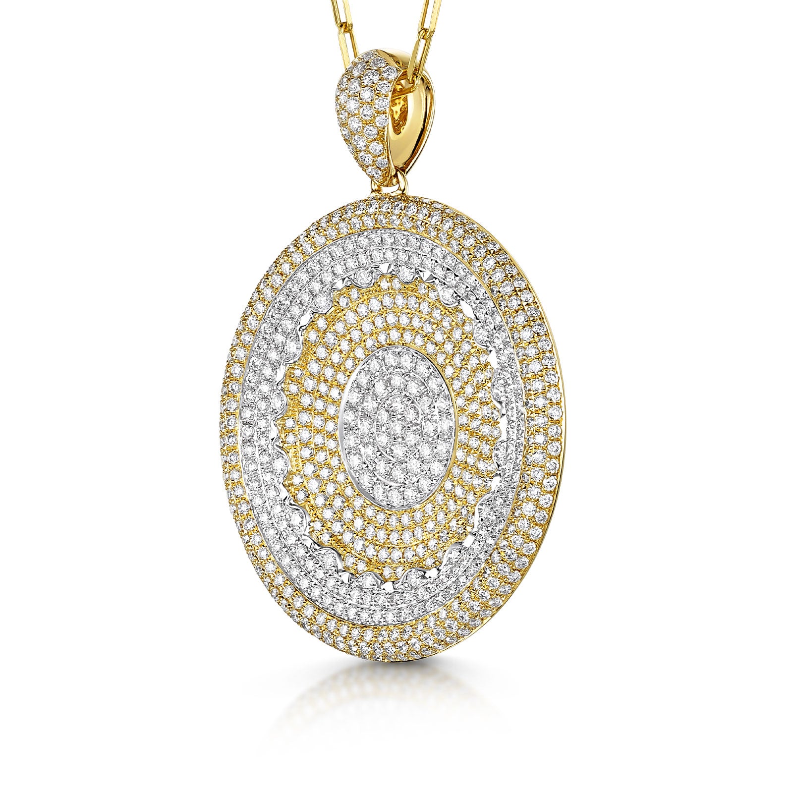 18ct Yellow & White Gold Pavé Circle Necklace simple Pursuit