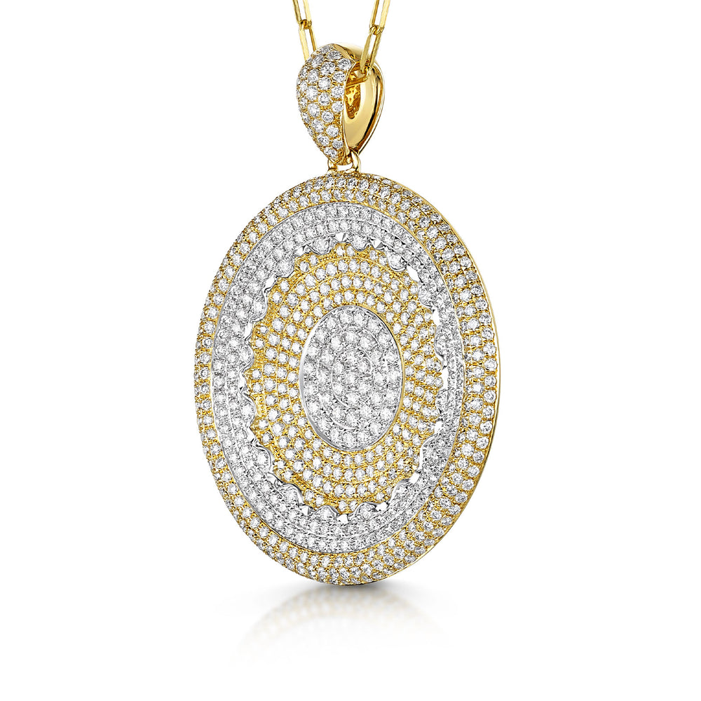 18ct Yellow & White Gold Pavé Circle Necklace simple Pursuit