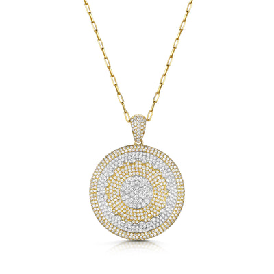18ct Yellow & White Gold Pavé Circle Necklace simple Pursuit