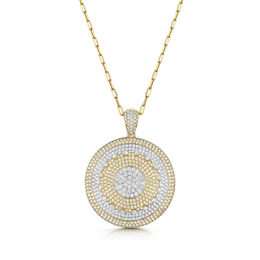 18ct Yellow & White Gold Pavé Circle Necklace simple Pursuit