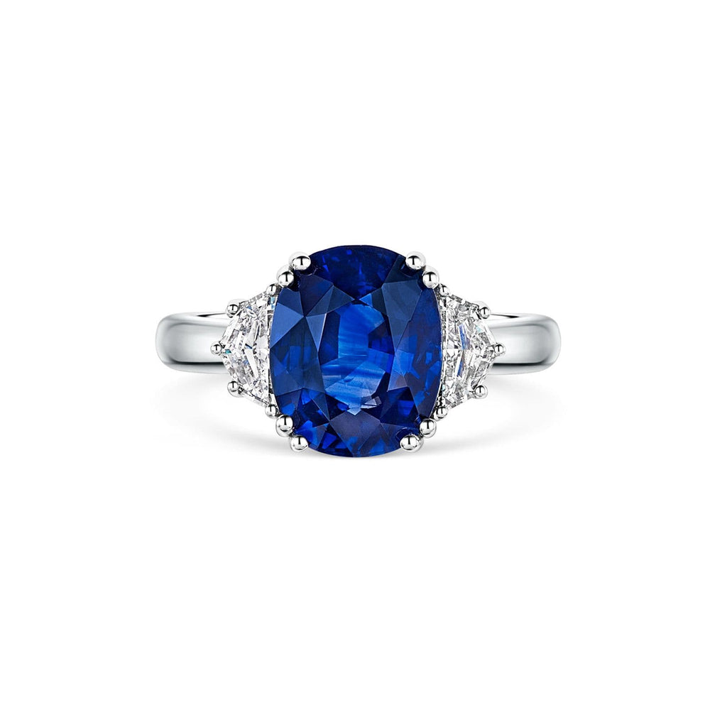 18ct White Gold Sapphire & Diamond Trilogy Ring simple Pursuit