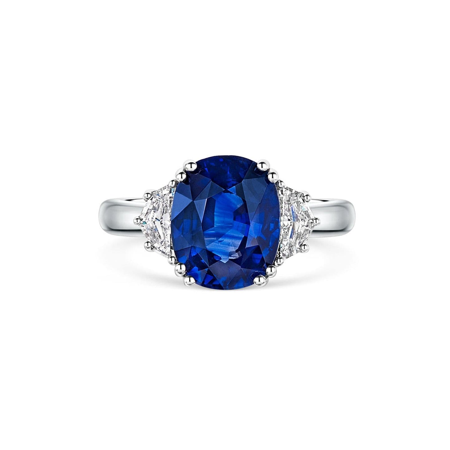 18ct White Gold Sapphire & Diamond Trilogy Ring simple Pursuit