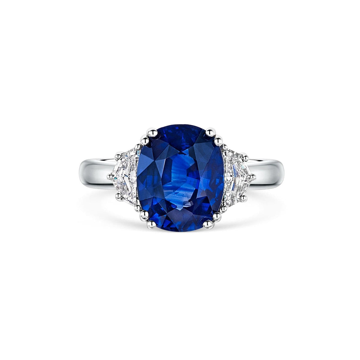 18ct White Gold Sapphire & Diamond Trilogy Ring simple Pursuit