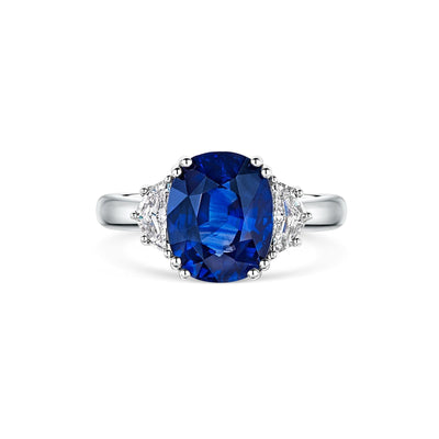 18ct White Gold Sapphire & Diamond Trilogy Ring simple Pursuit
