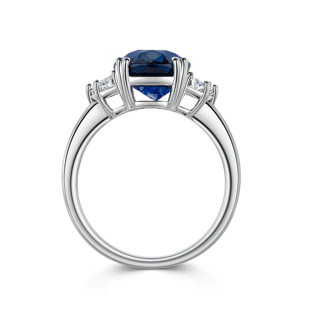 18ct White Gold Sapphire & Diamond Trilogy Ring simple Pursuit