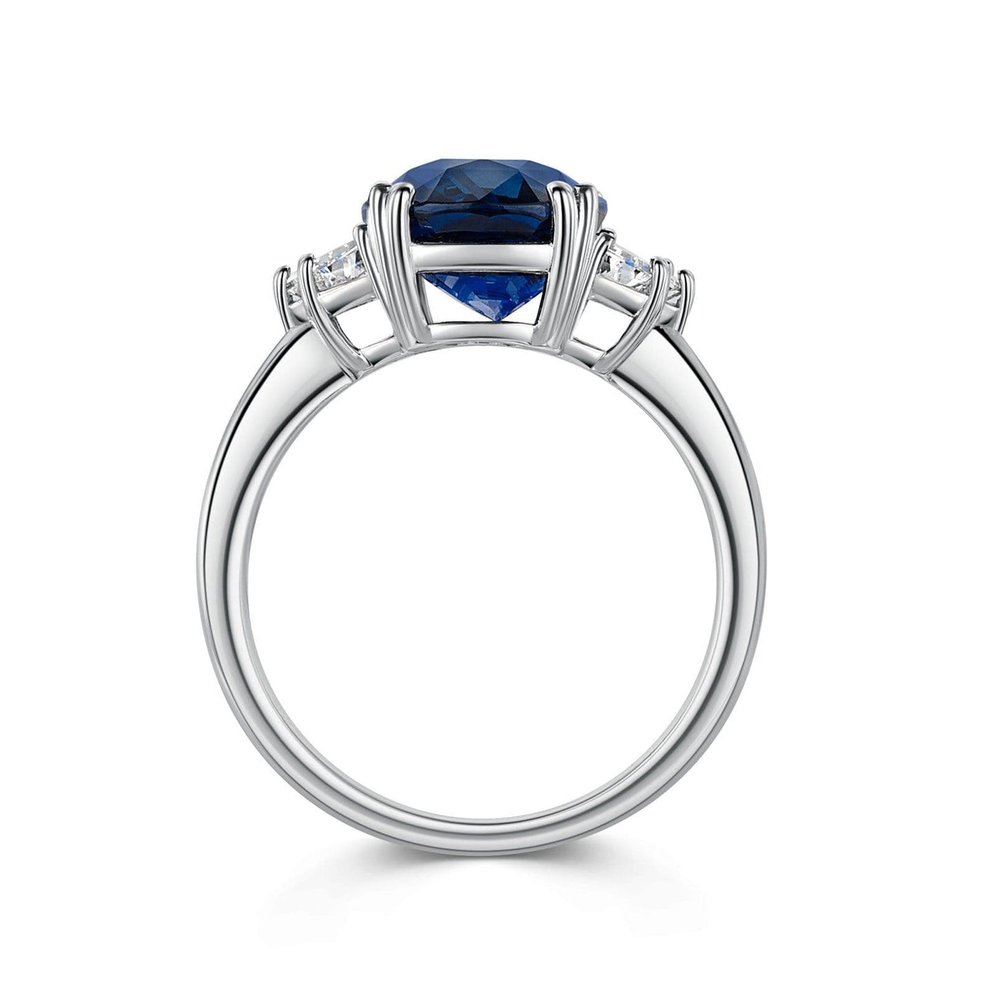 18ct White Gold Sapphire & Diamond Trilogy Ring simple Pursuit