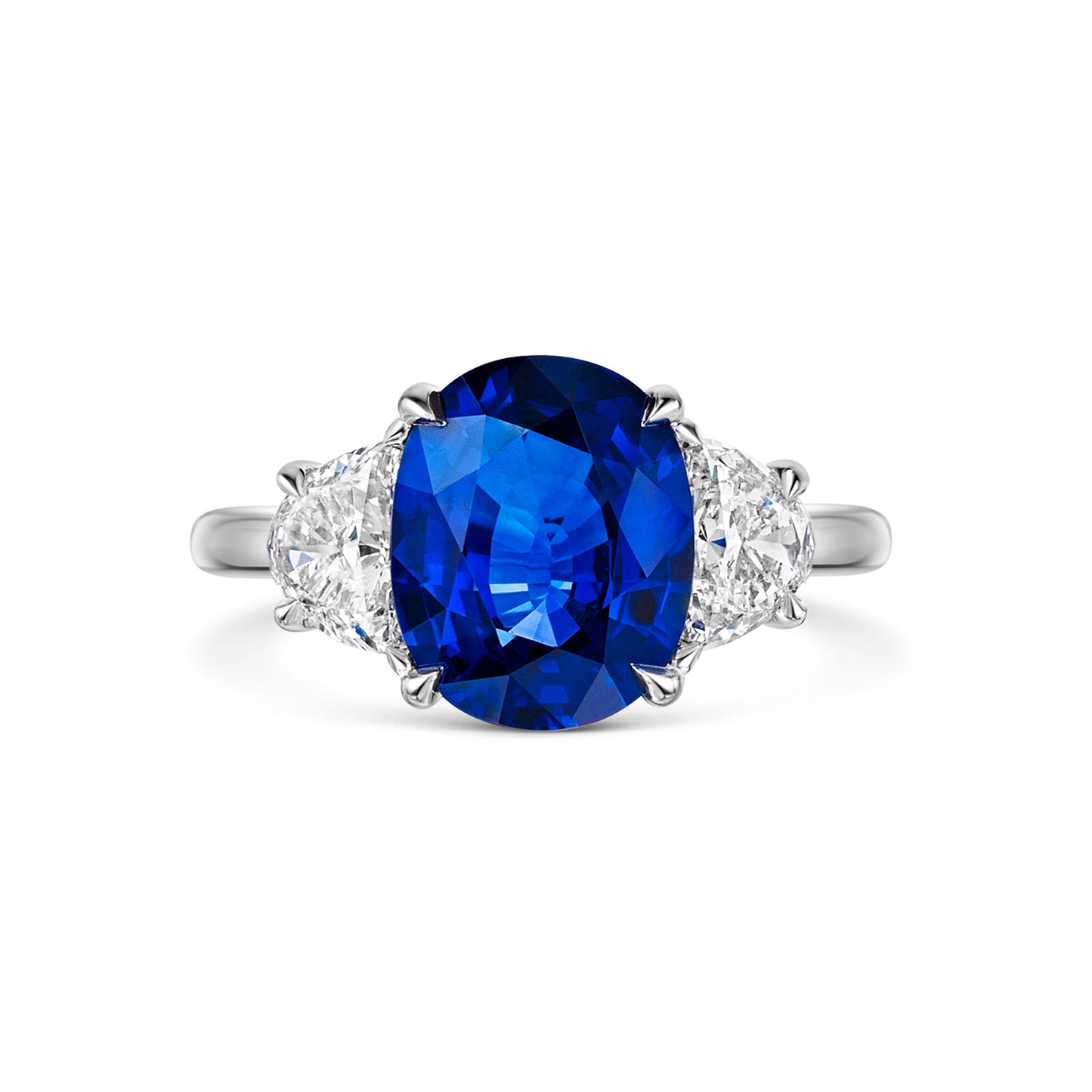 Platinum Sapphire & Diamond Trilogy Ring simple Pursuit