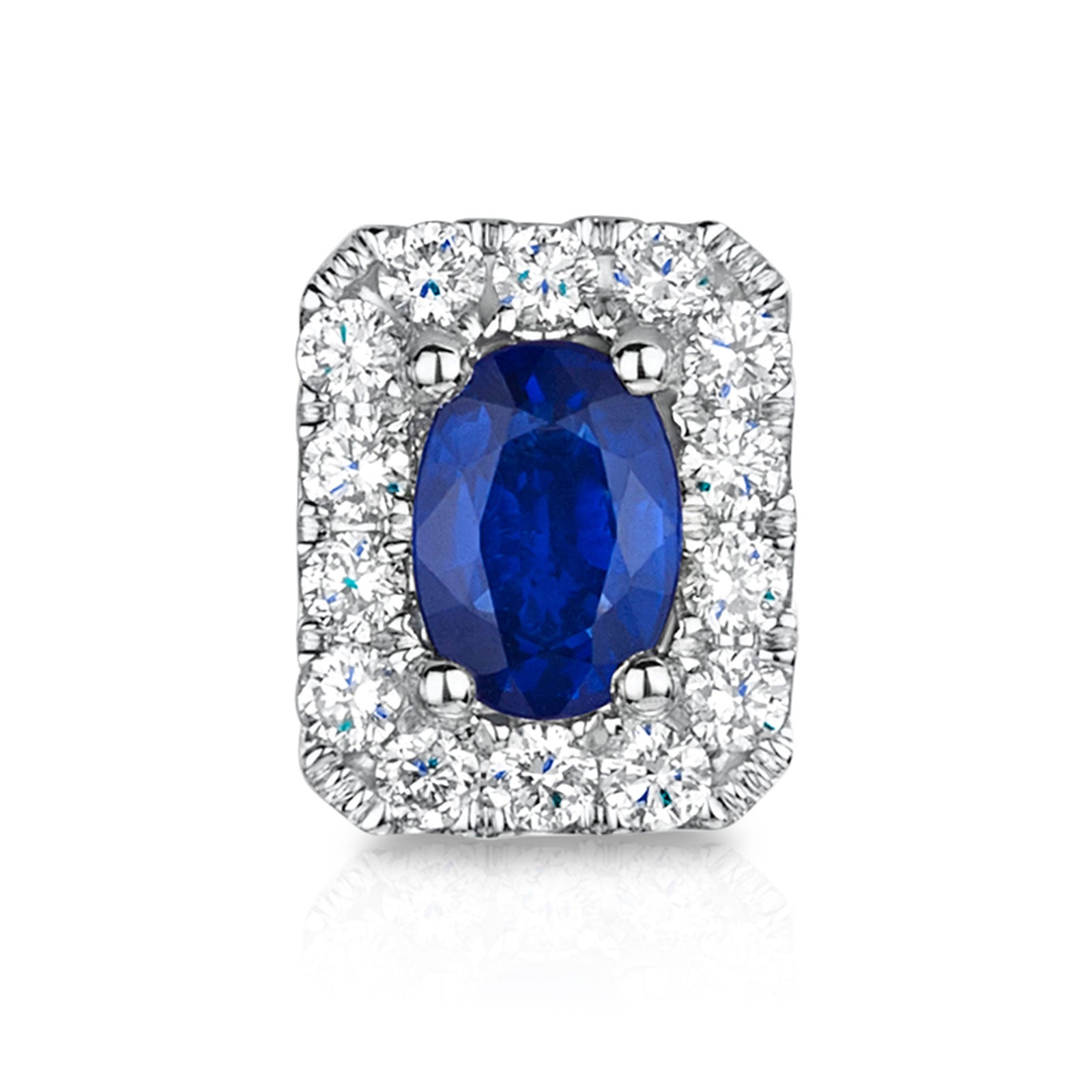 18ct White Gold Sapphire & Diamond Earrings simple Pursuit