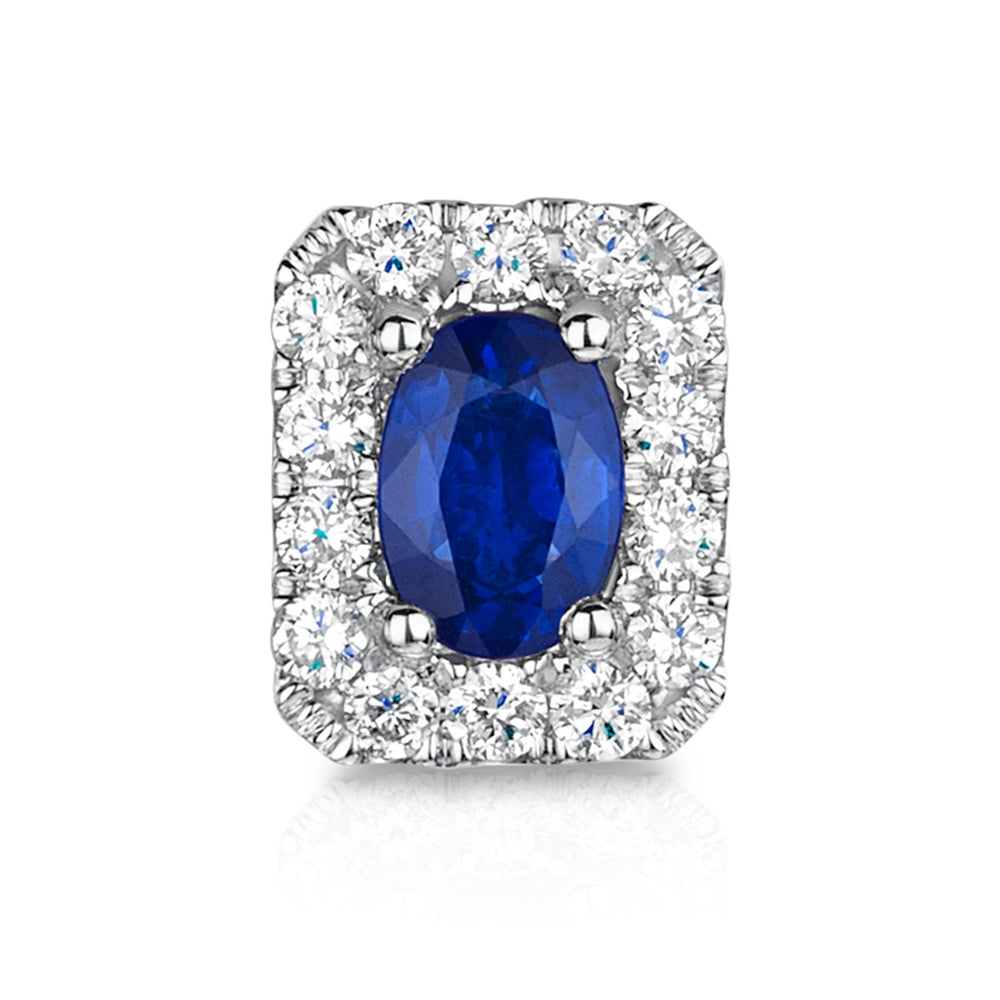 18ct White Gold Sapphire & Diamond Earrings simple Pursuit
