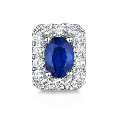 18ct White Gold Sapphire & Diamond Earrings simple Pursuit