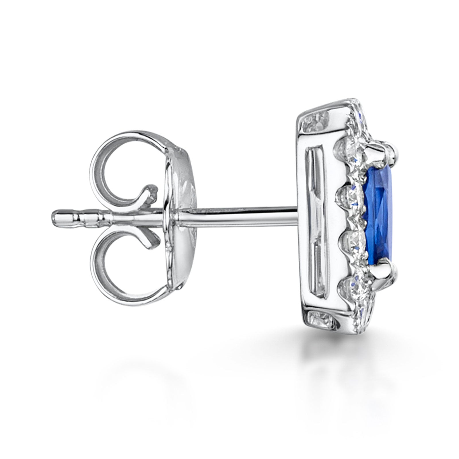 18ct White Gold Sapphire & Diamond Earrings simple Pursuit