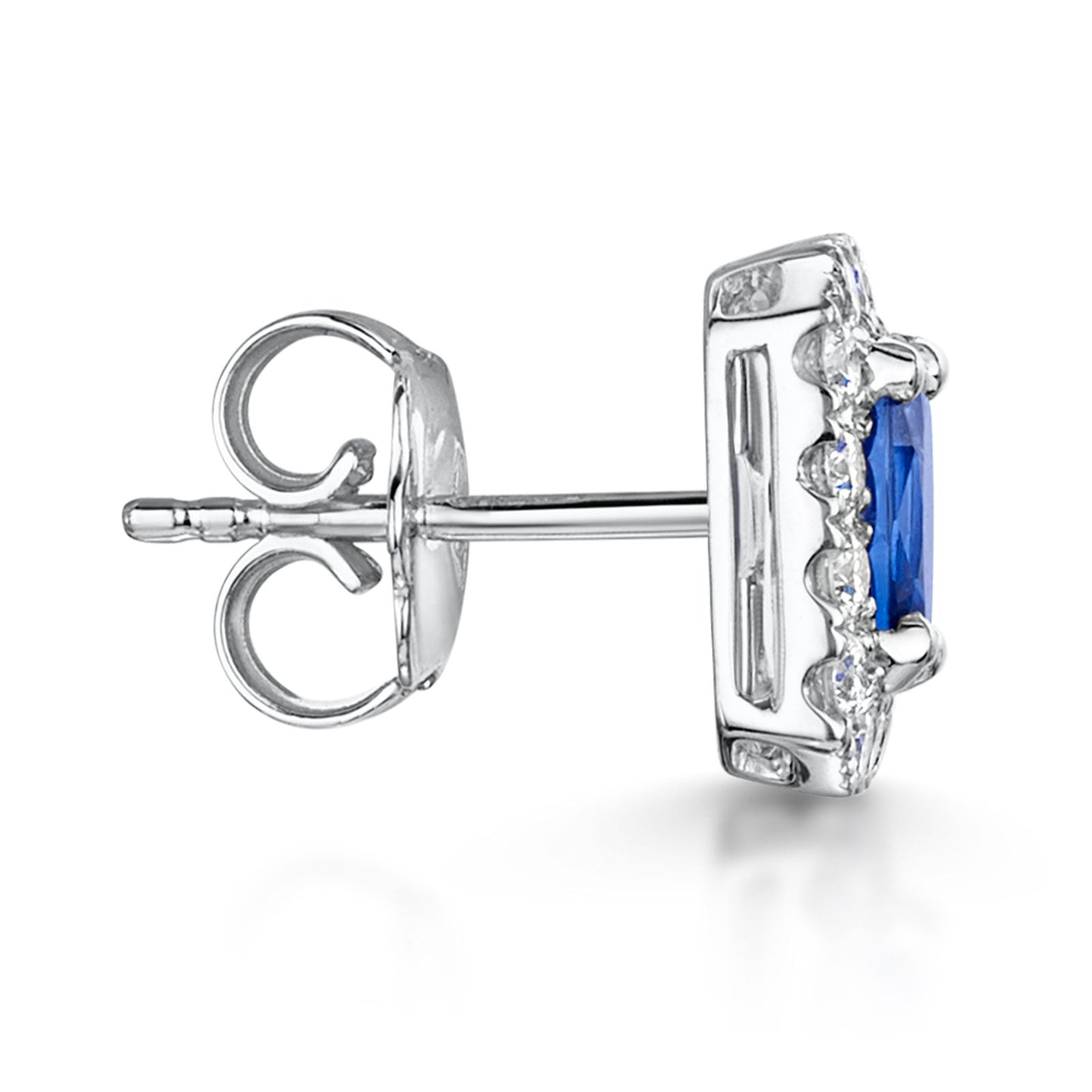 18ct White Gold Sapphire & Diamond Earrings simple Pursuit