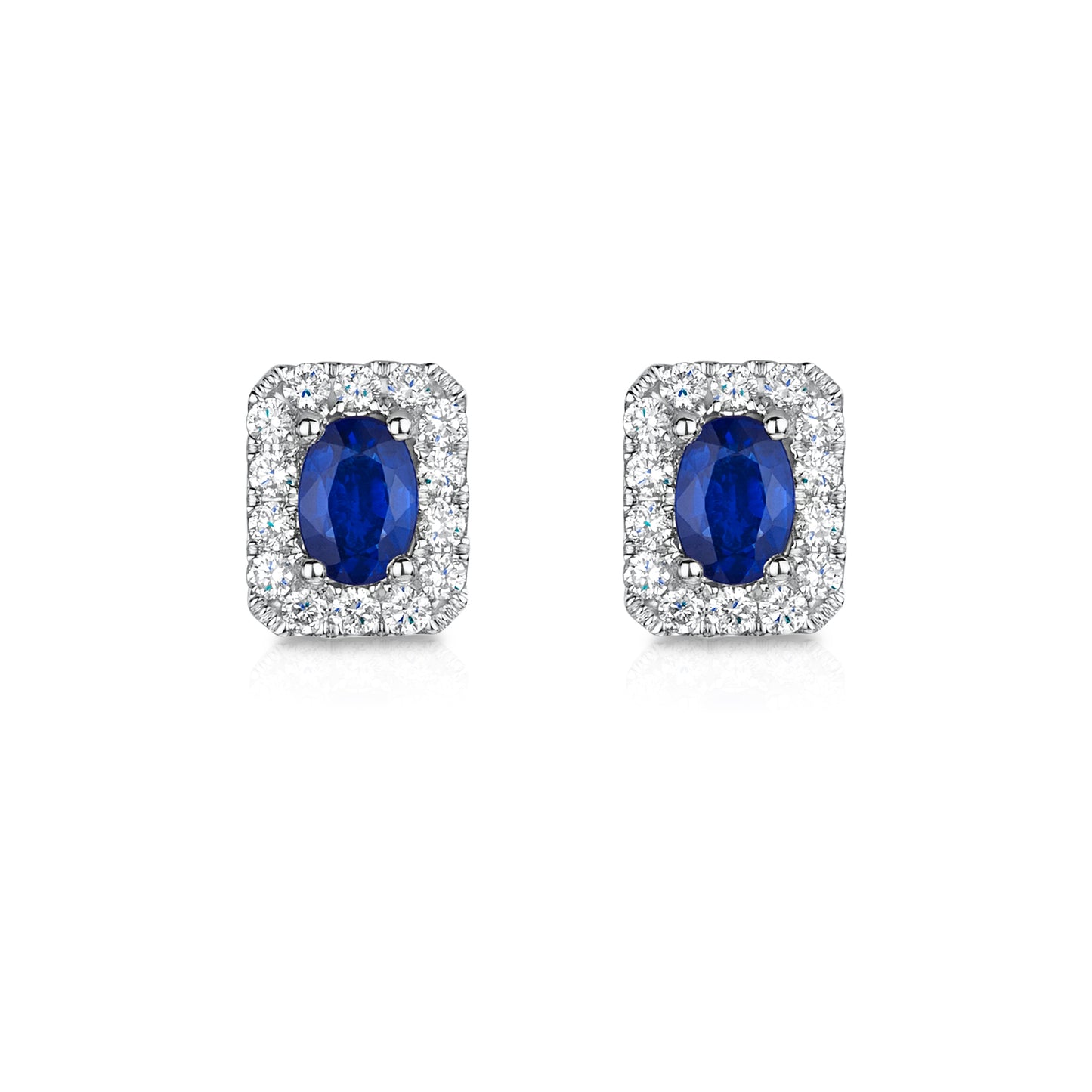 18ct White Gold Sapphire & Diamond Earrings simple Pursuit