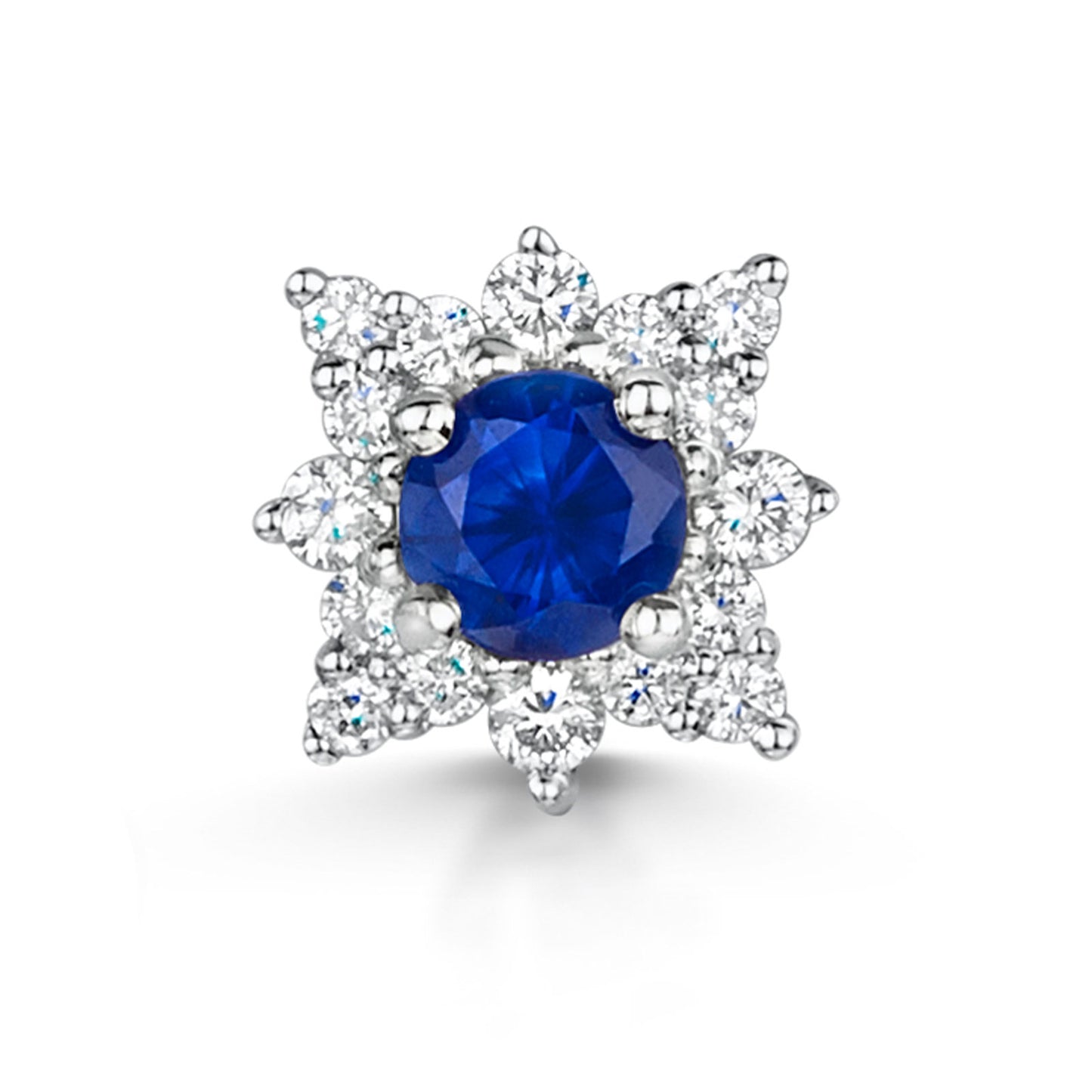 18ct White Gold Sapphire & Diamond Star Stud Earrings simple Pursuit