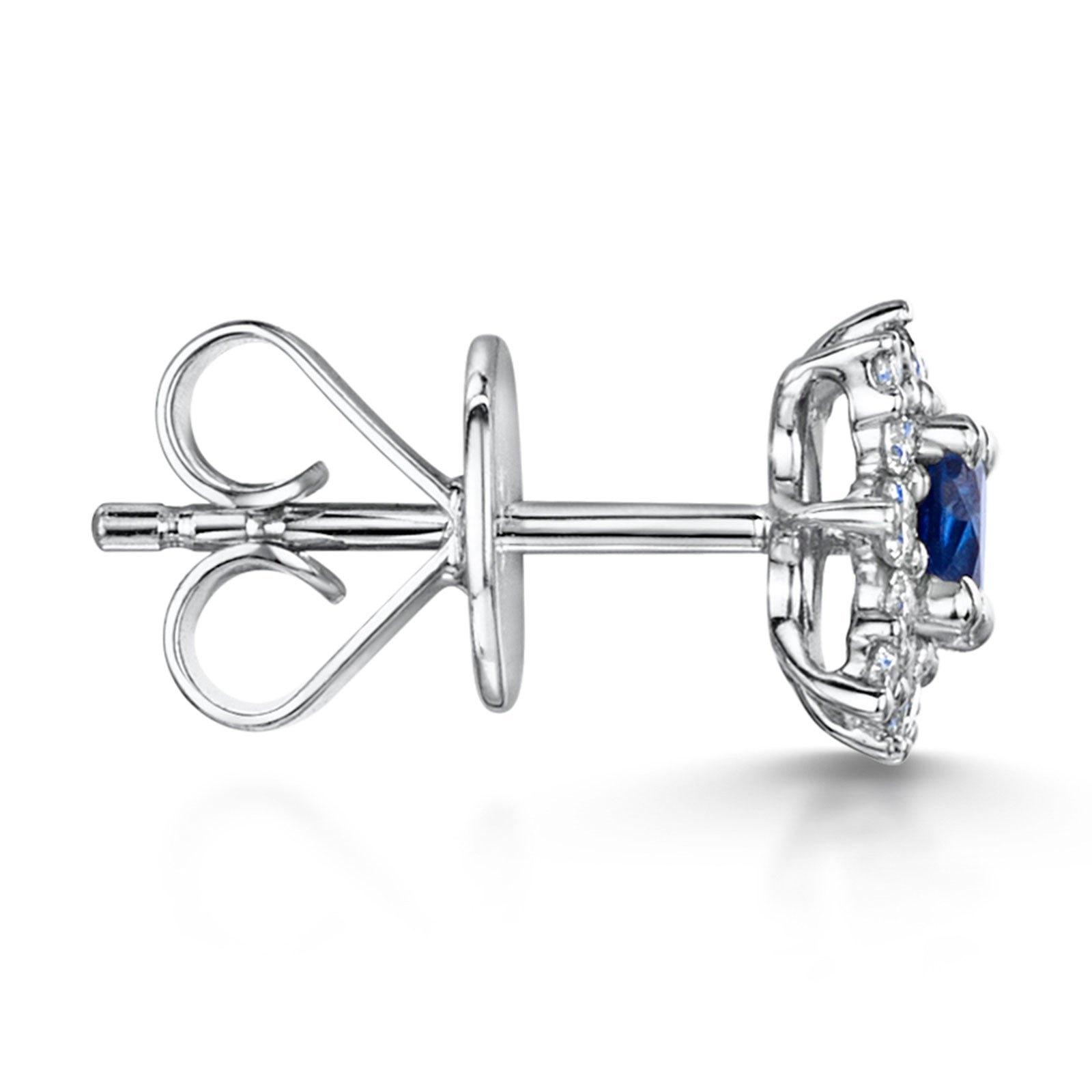 18ct White Gold Sapphire & Diamond Star Stud Earrings simple Pursuit