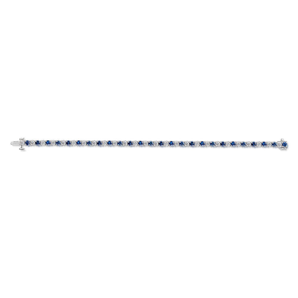 18ct White Gold Sapphire & Diamond Tennis Bracelet simple Pursuit