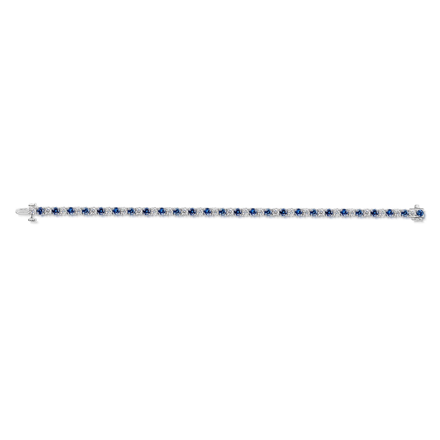 18ct White Gold Sapphire & Diamond Tennis Bracelet simple Pursuit