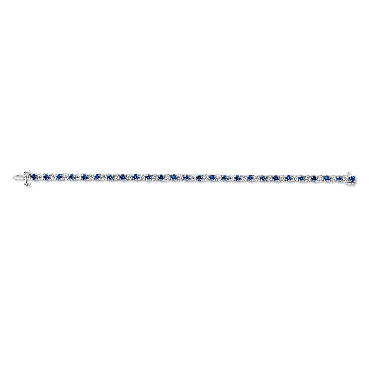 18ct White Gold Sapphire & Diamond Tennis Bracelet simple Pursuit