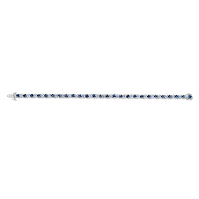 18ct White Gold Sapphire & Diamond Tennis Bracelet simple Pursuit