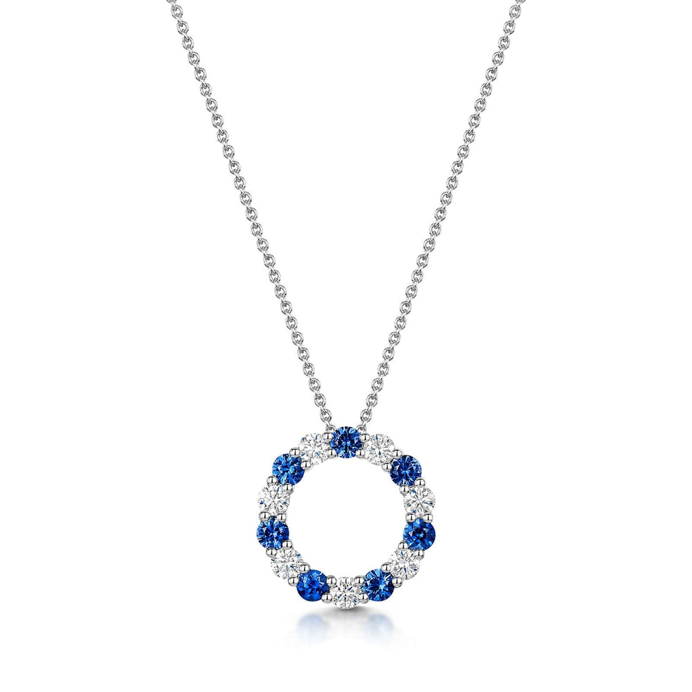 18ct White Gold Sapphire & Diamond Polo Necklace simple Pursuit