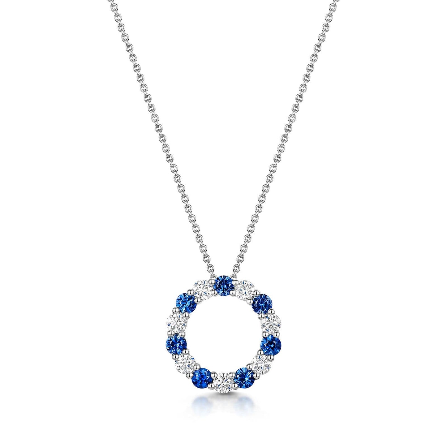 18ct White Gold Sapphire & Diamond Polo Necklace simple Pursuit