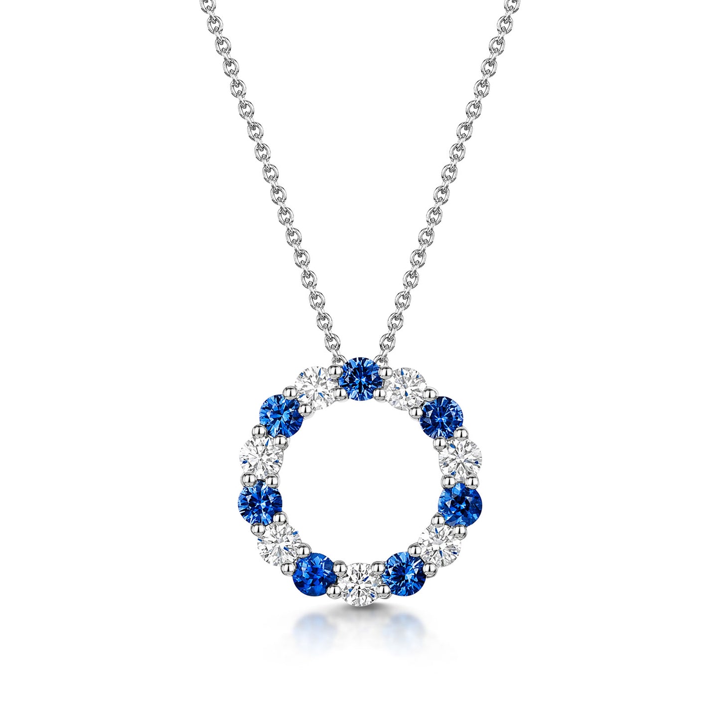 18ct White Gold Sapphire & Diamond Polo Necklace simple Pursuit