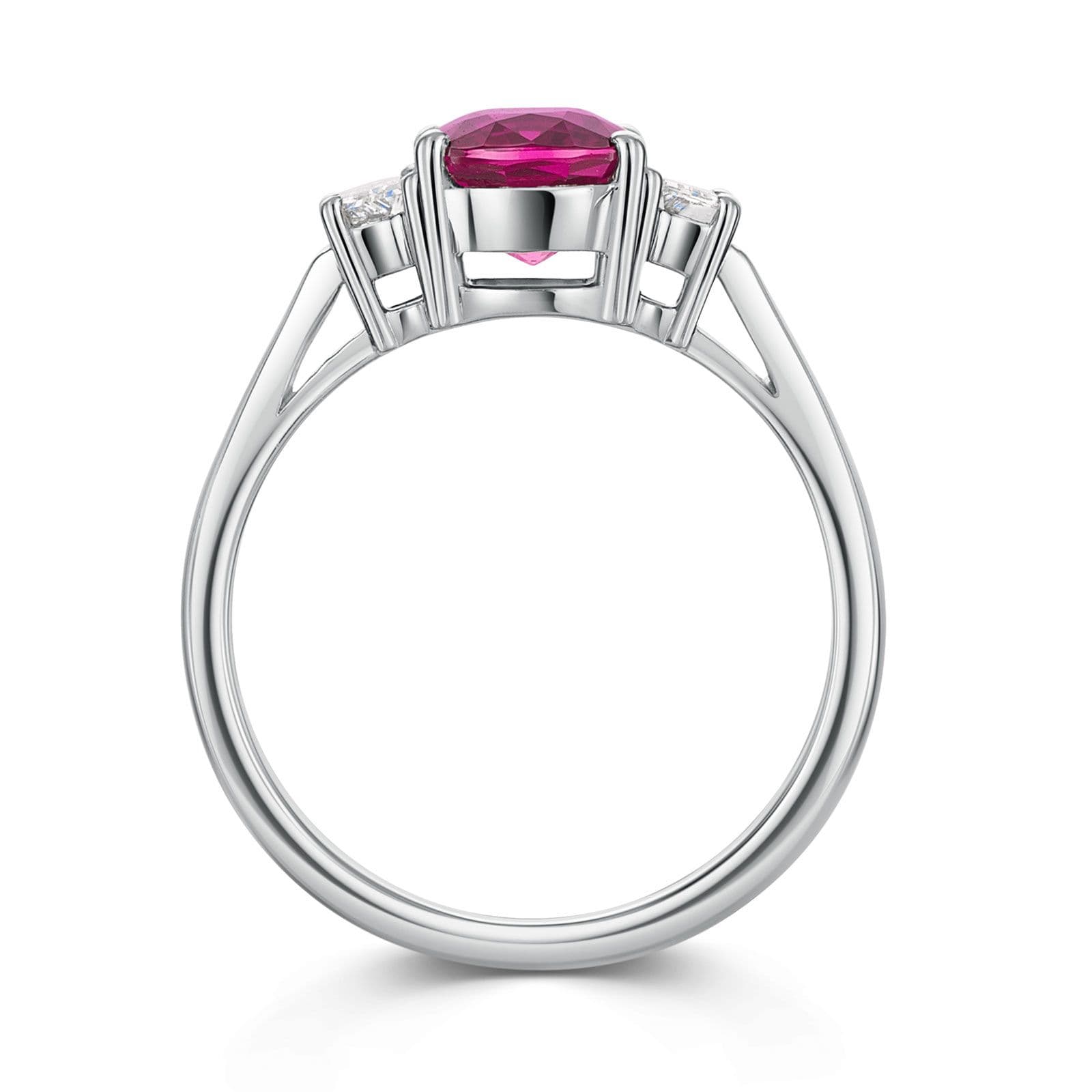Platinum Ruby & Diamond Trilogy Ring simple Pursuit