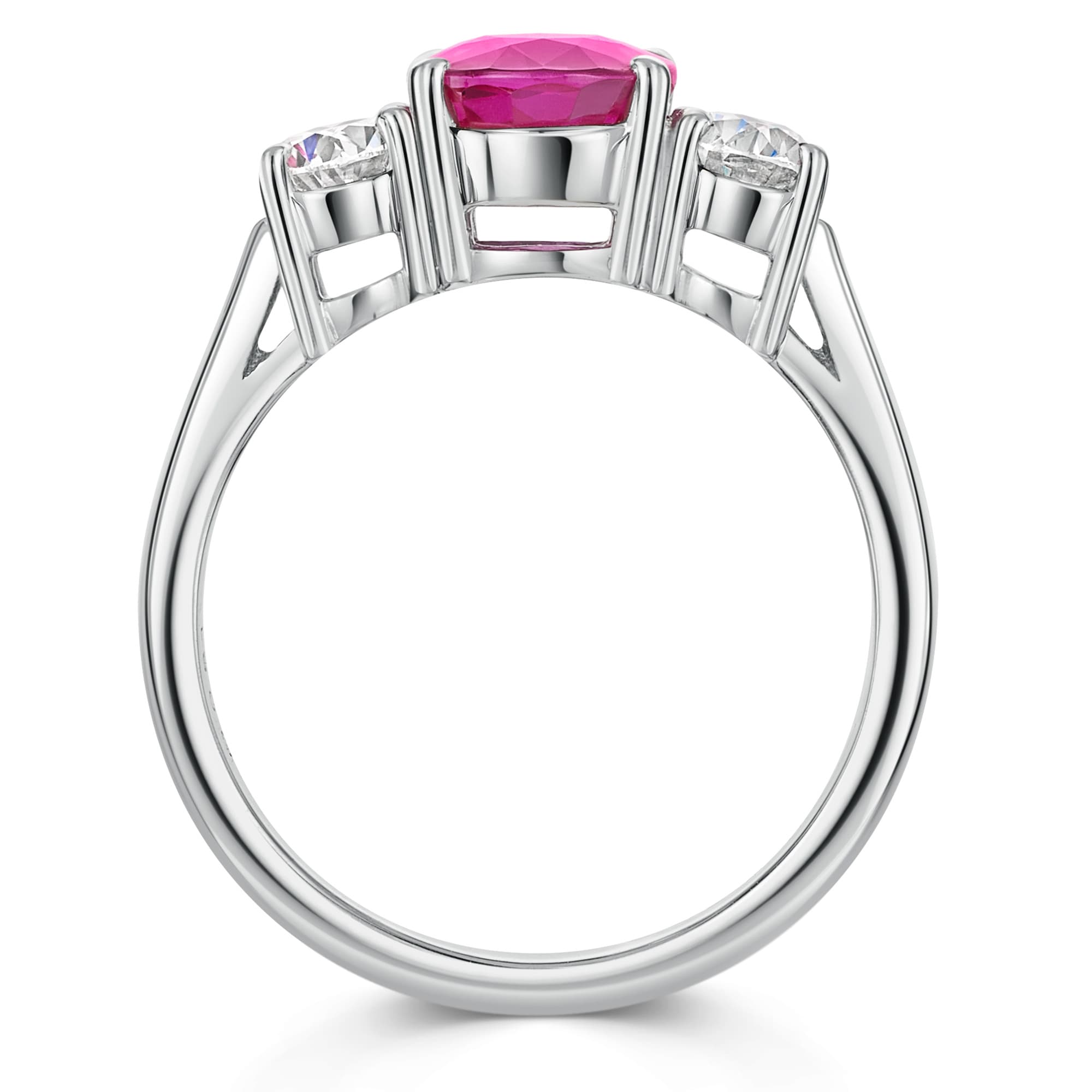 Platinum Ruby & Diamond Trilogy Ring simple Pursuit