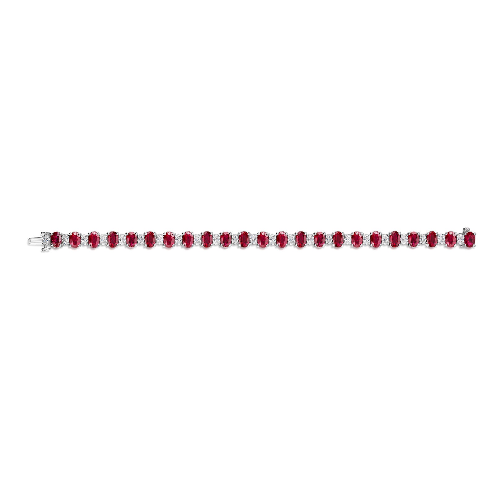 Platinum Ruby & Diamond Tennis Bracelet simple Pursuit