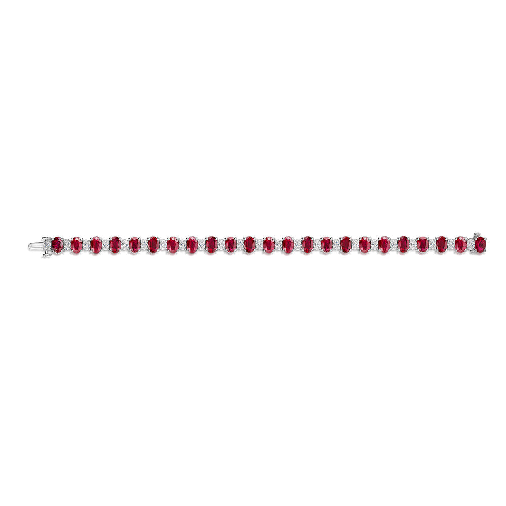 Platinum Ruby & Diamond Tennis Bracelet simple Pursuit