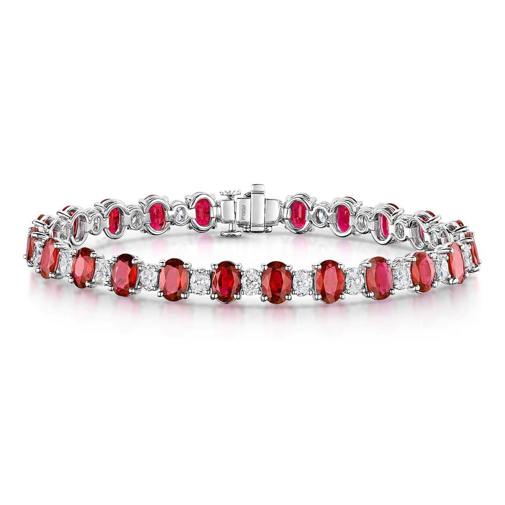 Platinum Ruby & Diamond Tennis Bracelet simple Pursuit