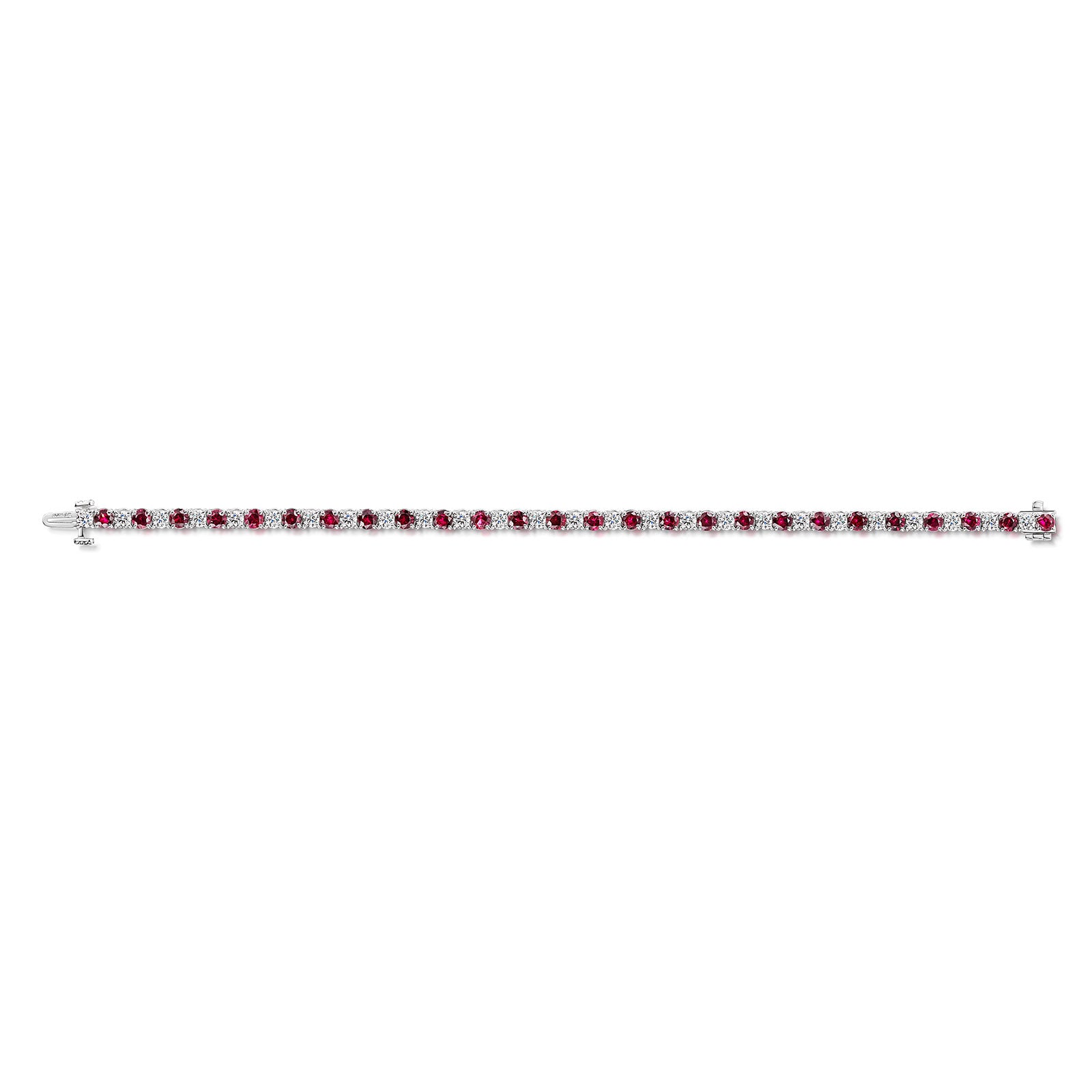 18ct White Gold Ruby & Diamond Tennis Bracelet simple Pursuit