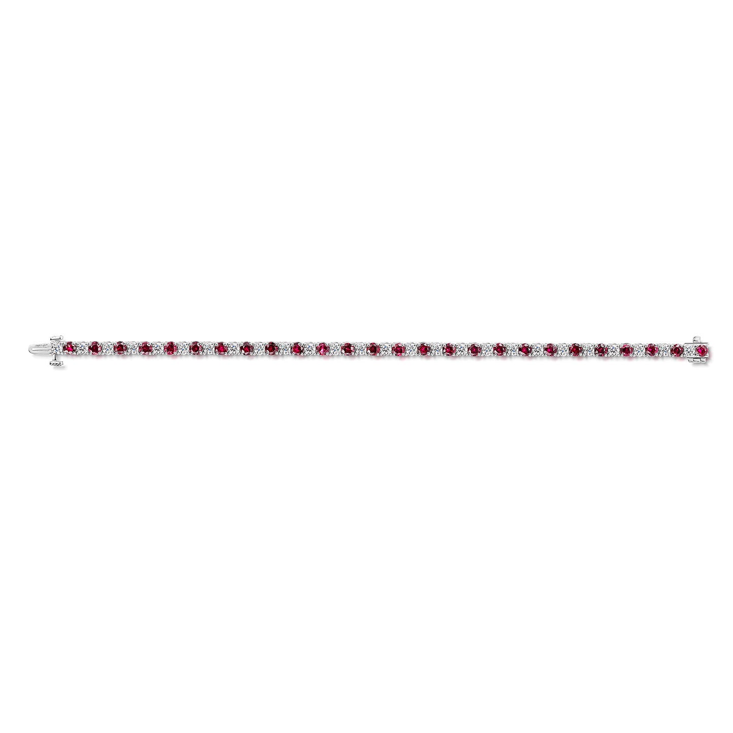 18ct White Gold Ruby & Diamond Tennis Bracelet simple Pursuit