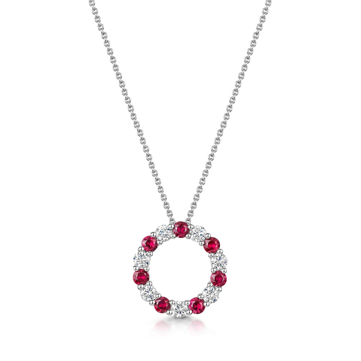 18ct White Gold Ruby & Diamond Polo Necklace simple Pursuit