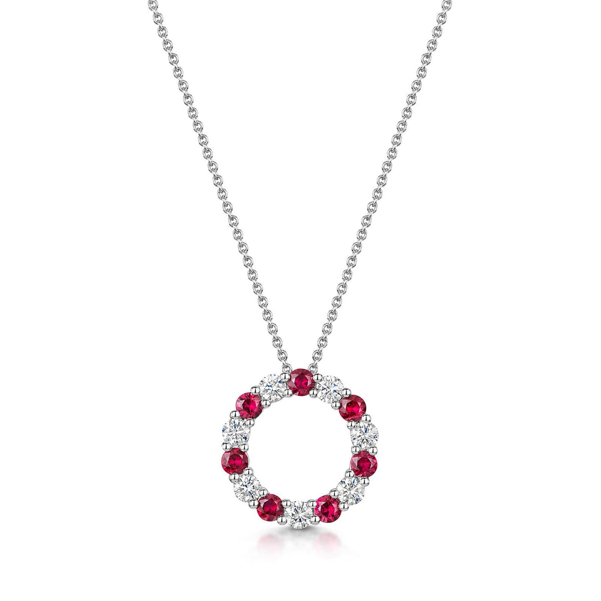 18ct White Gold Ruby & Diamond Polo Necklace simple Pursuit