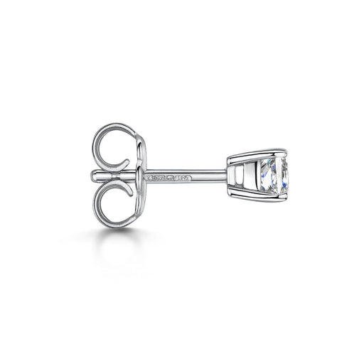 18ct White Gold Princess-Cut G/H Si Diamond Solitaire Earrings 0.50ct Earrings Michael Spiers   