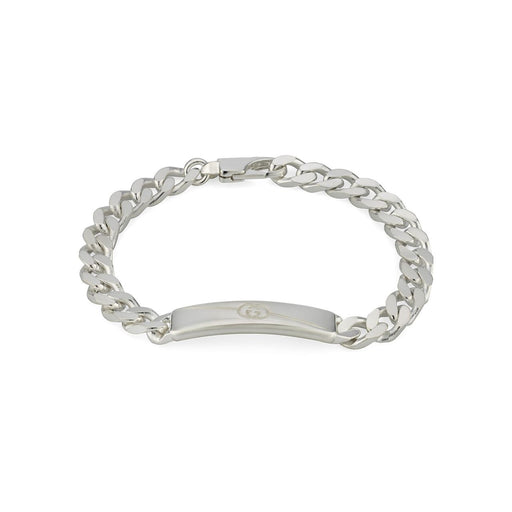 Gucci Tag Diagonal Interlocking G Silver Bracelet YBA774054001 Bracelet Gucci 17cm  