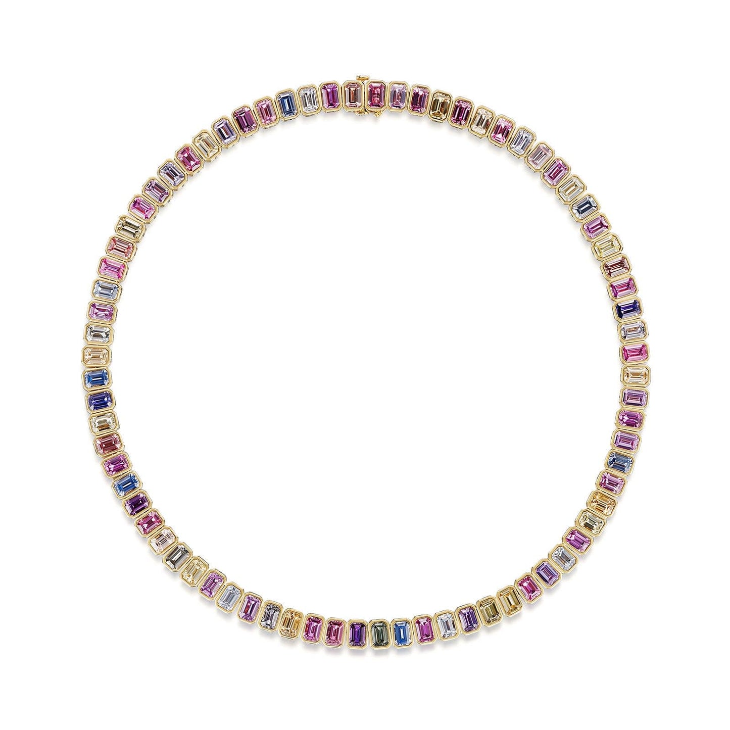 18ct Yellow Gold Multi-Coloured Sapphire Necklet simple Pursuit