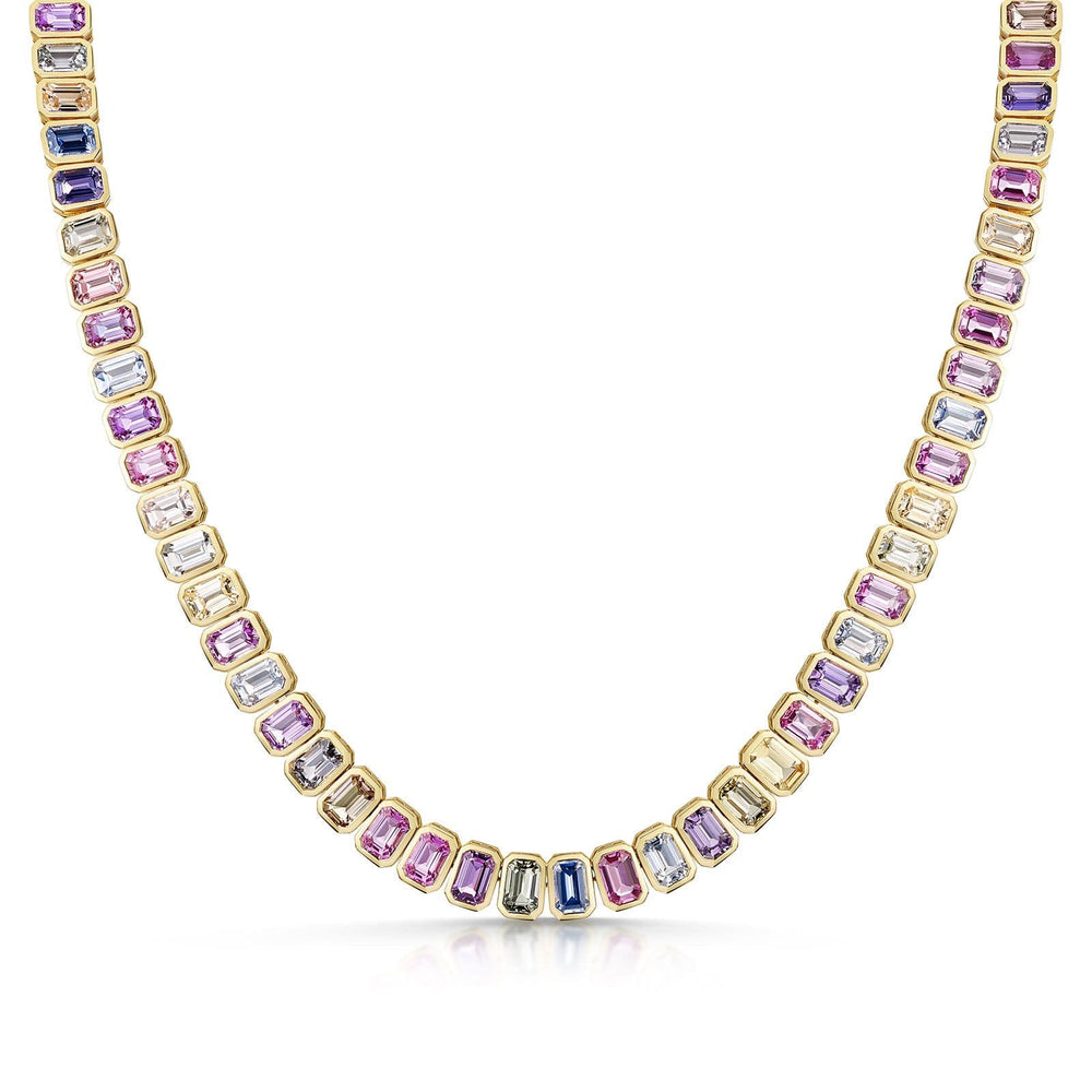 18ct Yellow Gold Multi-Coloured Sapphire Necklet simple Pursuit