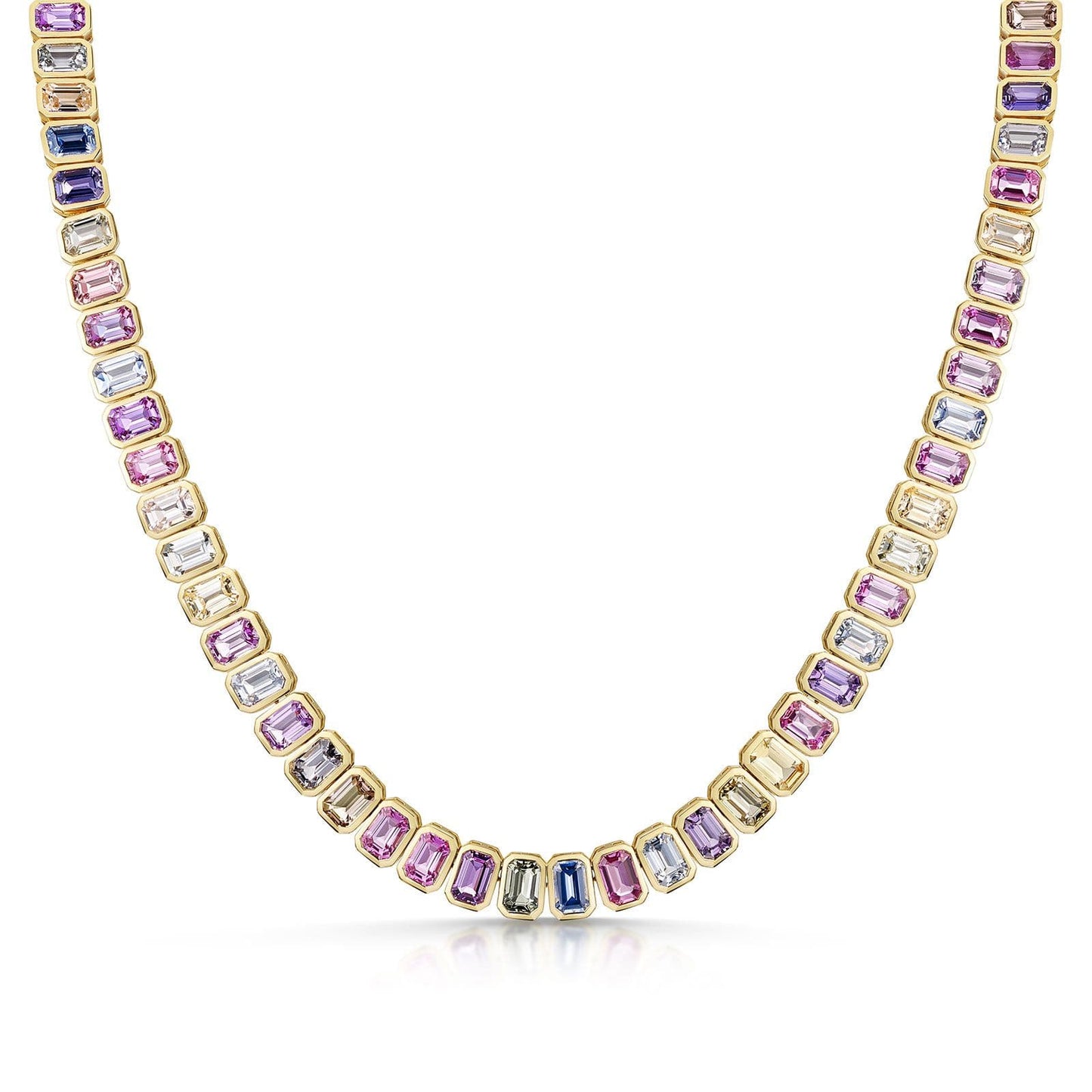18ct Yellow Gold Multi-Coloured Sapphire Necklet simple Pursuit