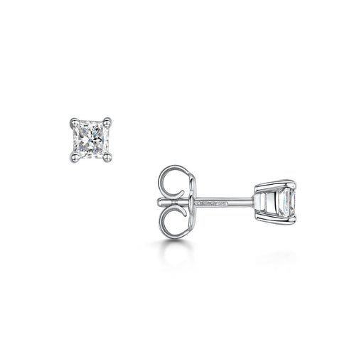 Michael Spiers 18ct White Gold Princess-Cut G/H Si Diamond Solitaire Earrings 0.70ct Earrings Michael Spiers   