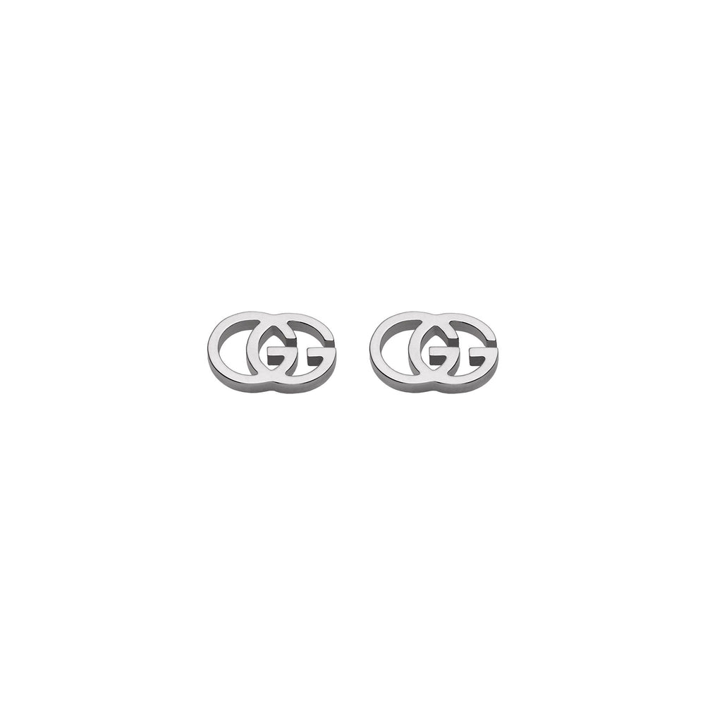 GG Running 18ct White Gold Stud Earrings simple Pursuit