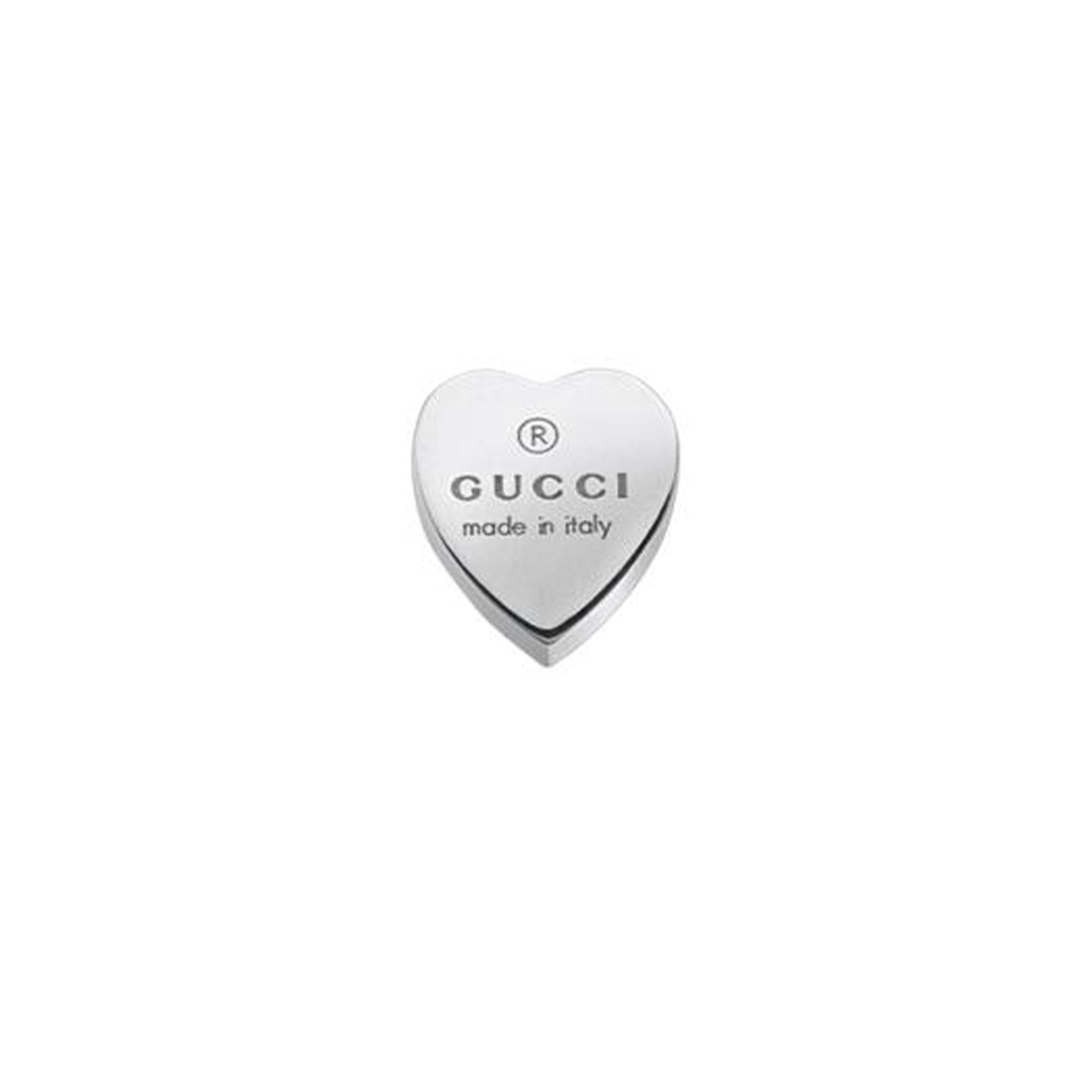 Gucci Trademark Silver Heart-Shaped Stud Earrings simple Pursuit