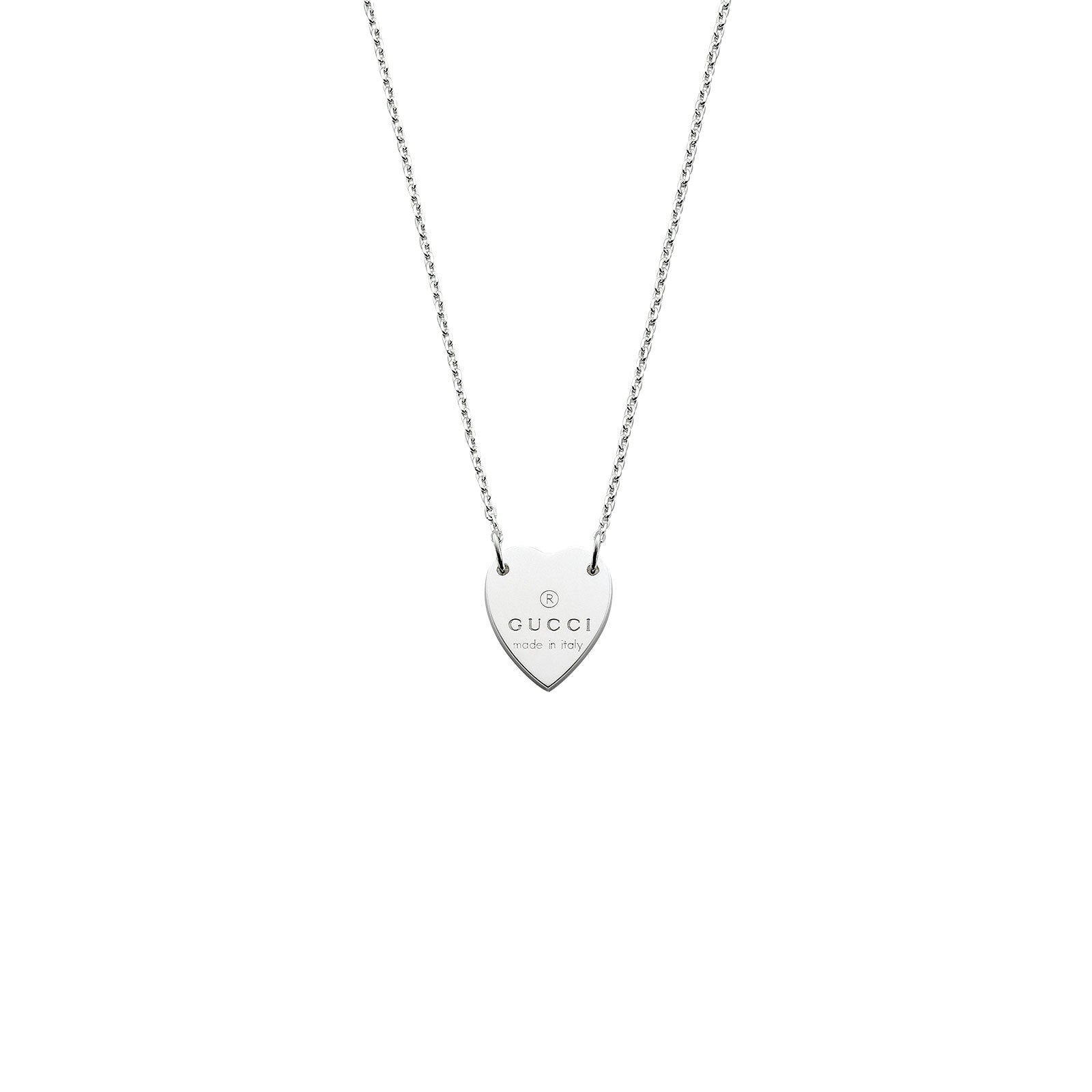 Gucci Trademark Silver Heart Necklace simple Pursuit
