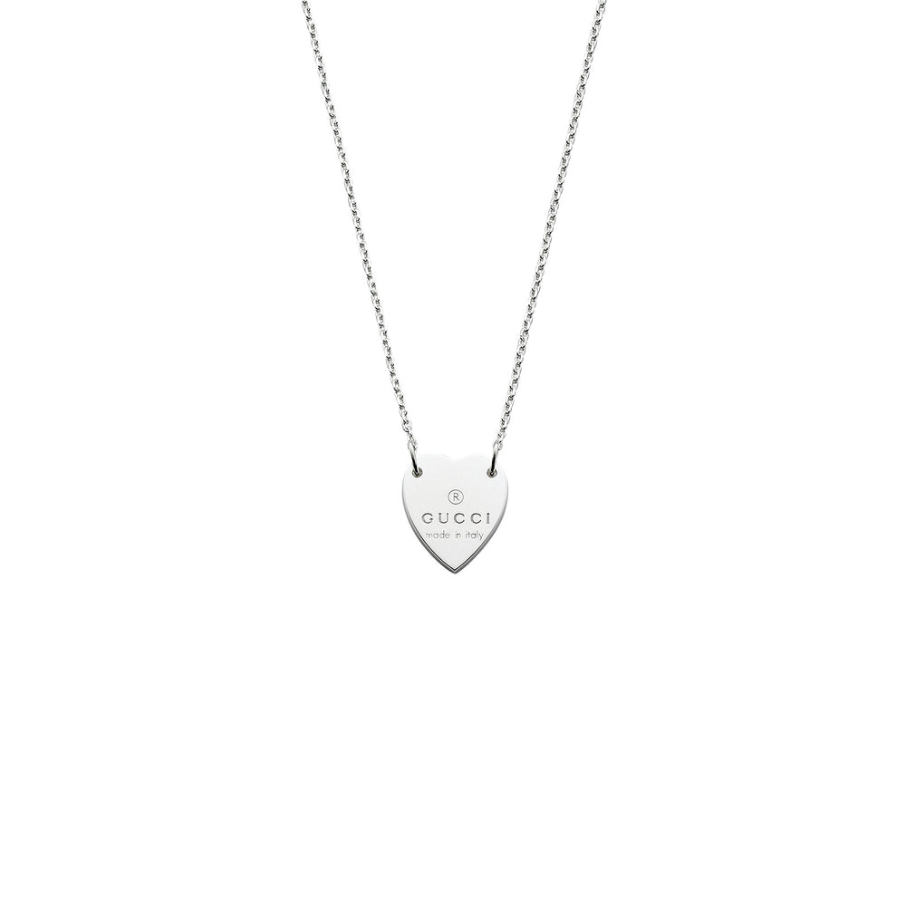Gucci Trademark Silver Heart Necklace simple Pursuit