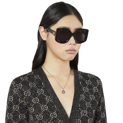 Gucci Interlocking Silver Pendant Necklace simple Pursuit