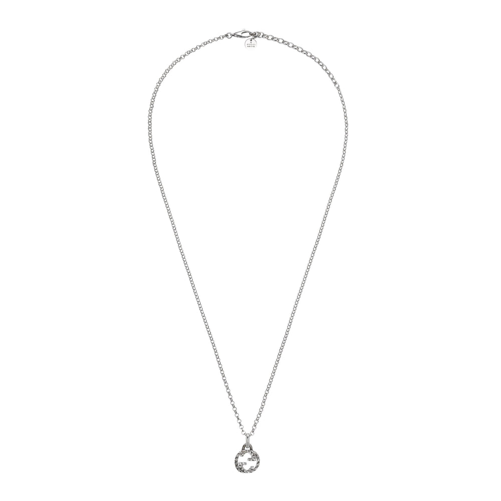 Gucci Interlocking Silver Pendant Necklace simple Pursuit