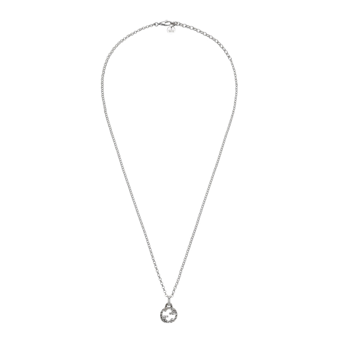 Gucci Interlocking Silver Pendant Necklace simple Pursuit