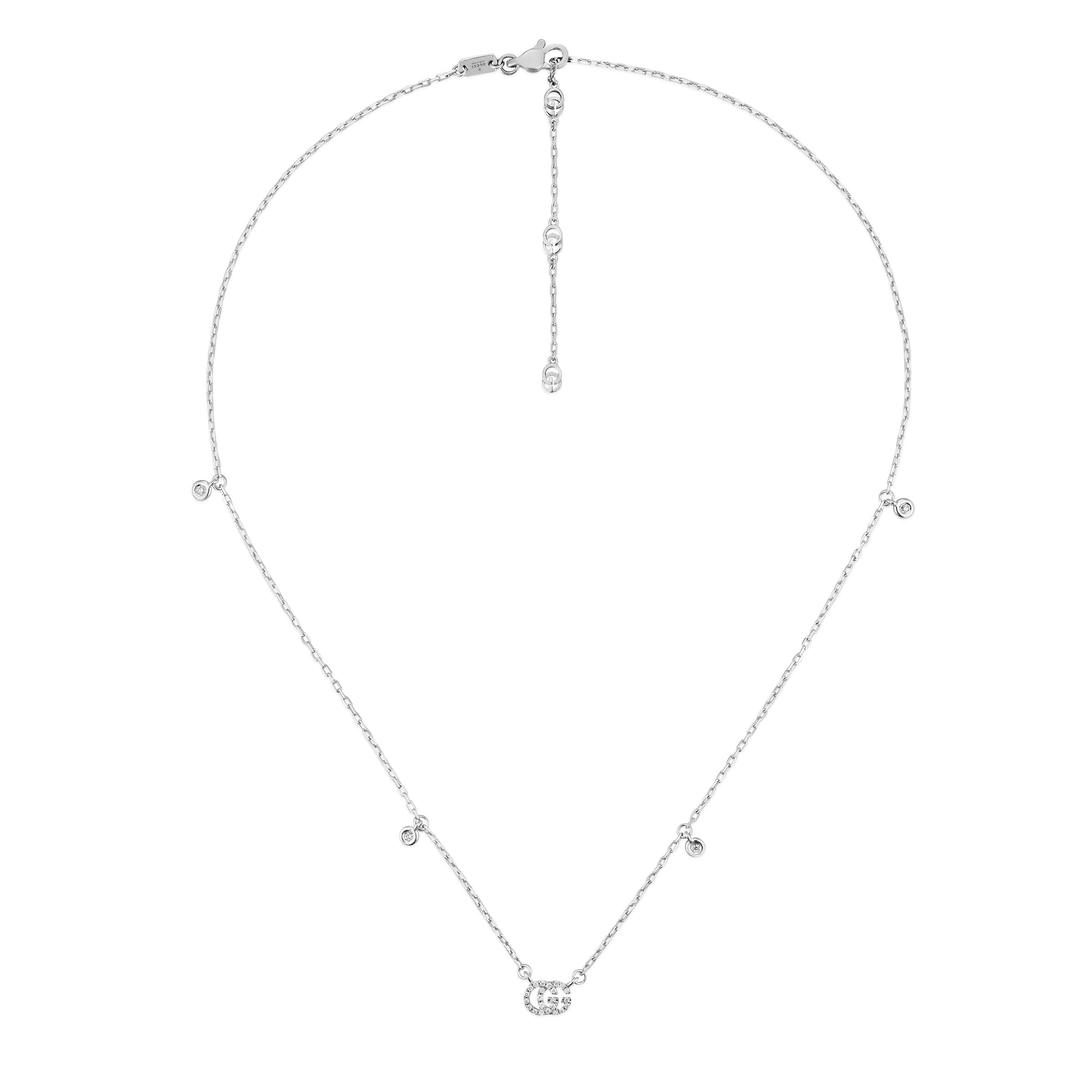 GG Running 18ct White Gold Diamond Necklace simple Pursuit