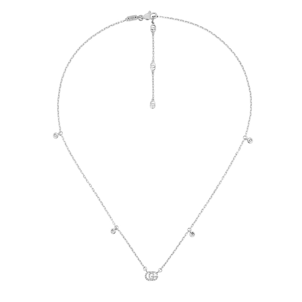 GG Running 18ct White Gold Diamond Necklace simple Pursuit